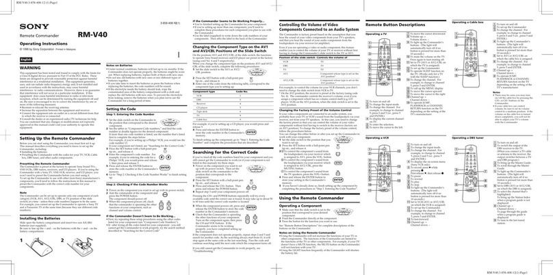 Sony RM-V40 User manual