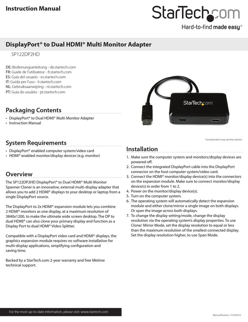 StarTech.com SP122DP2HD instruction manual