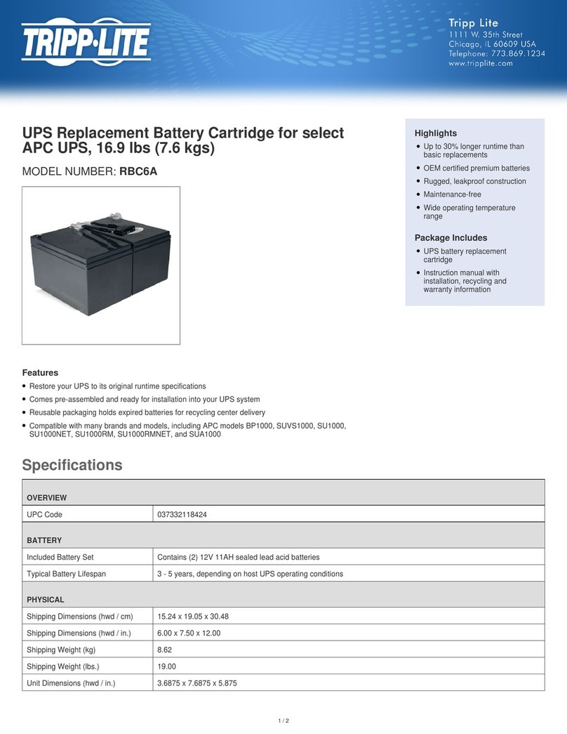 Tripp Lite RBC6A Specifications
