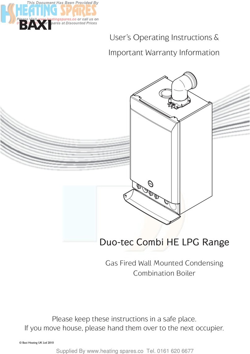 Baxi Duo-tec Combi HE LPG Operation instructions