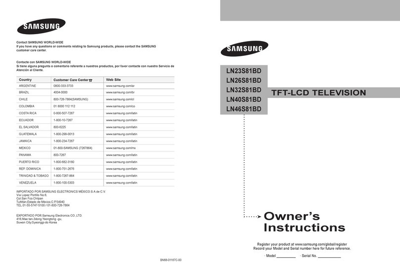 Samsung LN23S81BD Owner's instructions