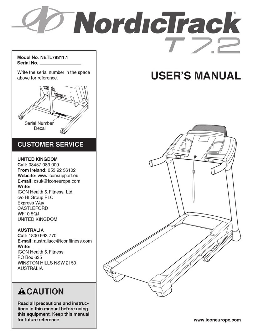 NordicTrack T 7.2 NETL79811.1 User manual