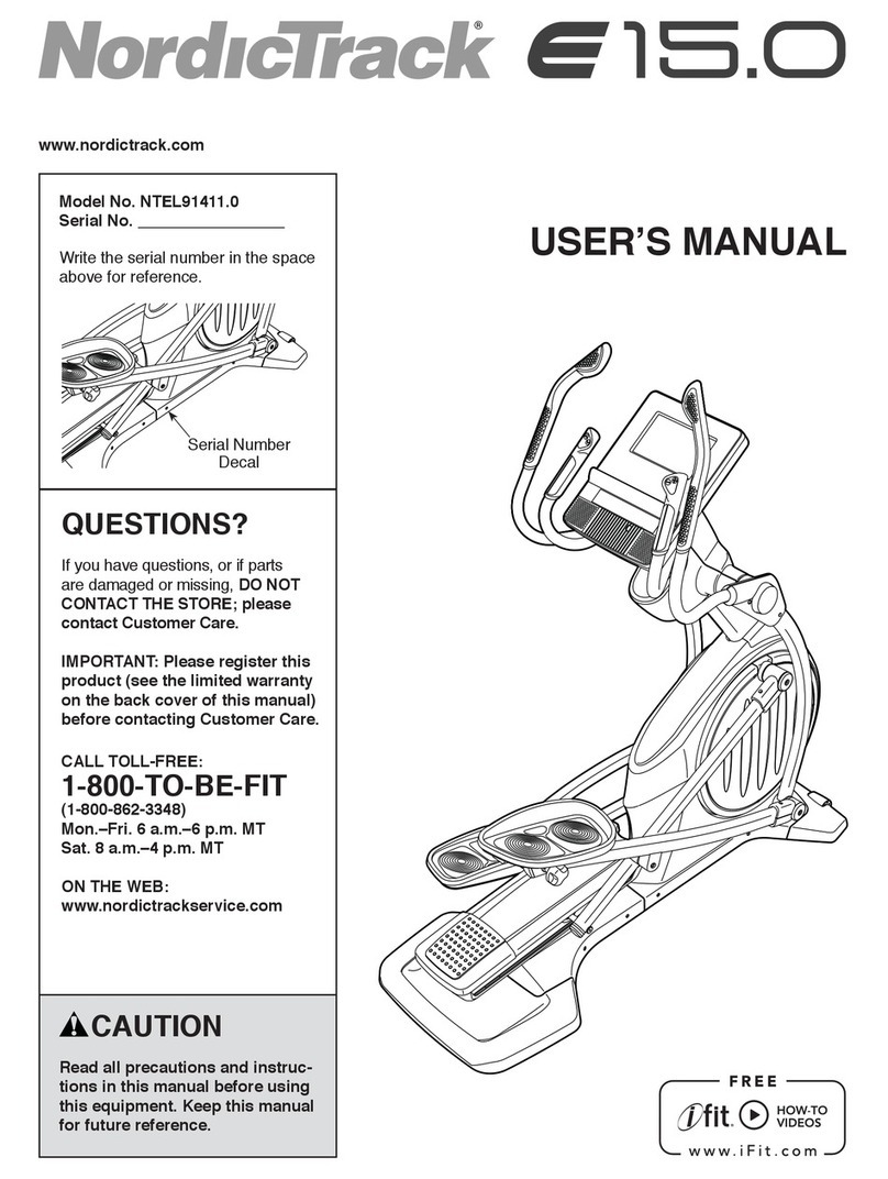 NordicTrack E 15.0 User manual