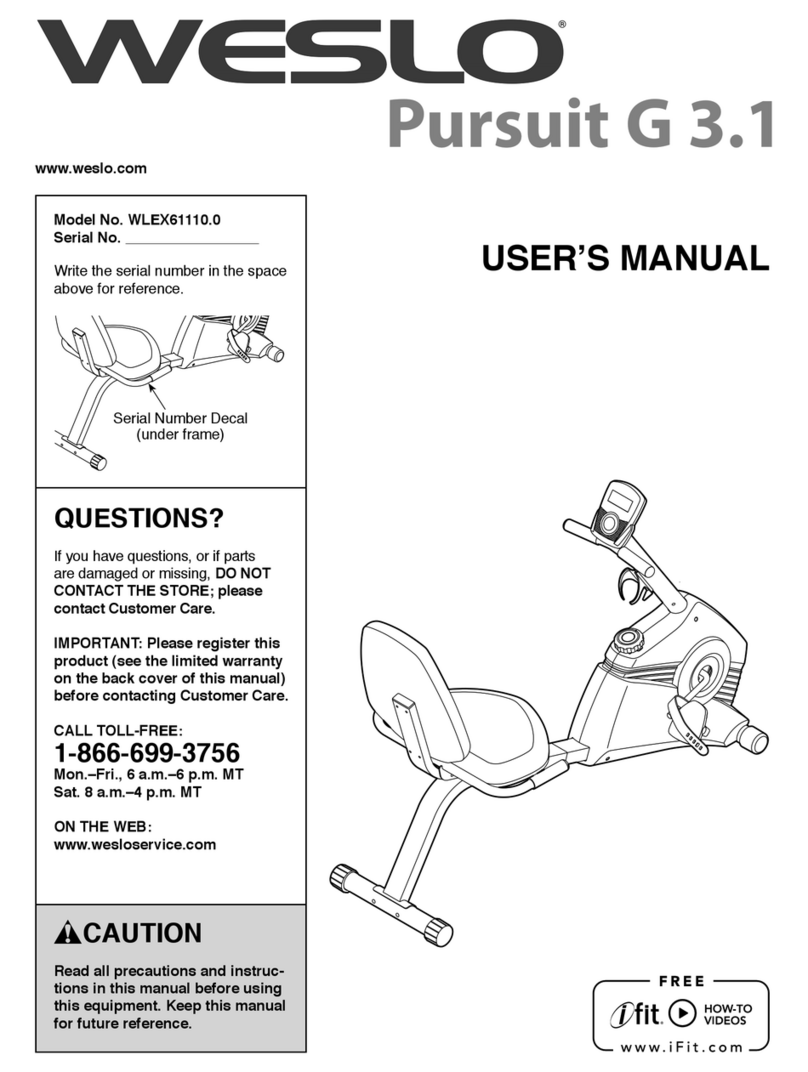 Weslo WLEX61110.0 User manual