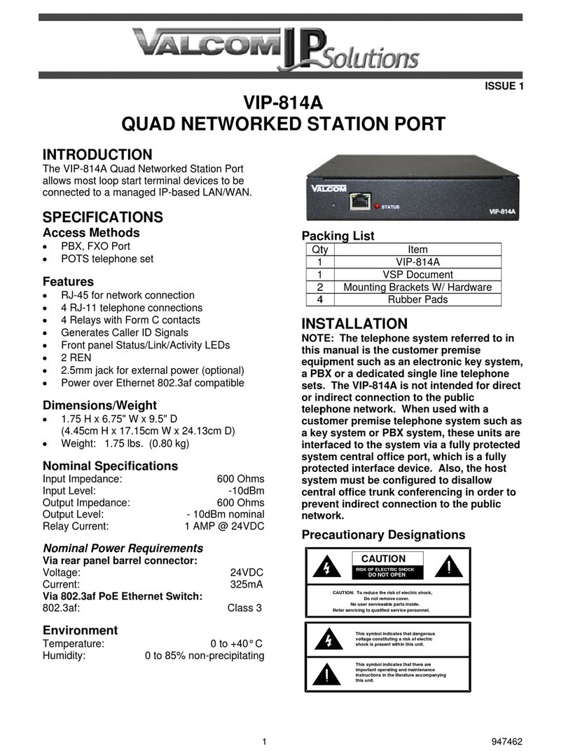 Valcom VIP-814A manual