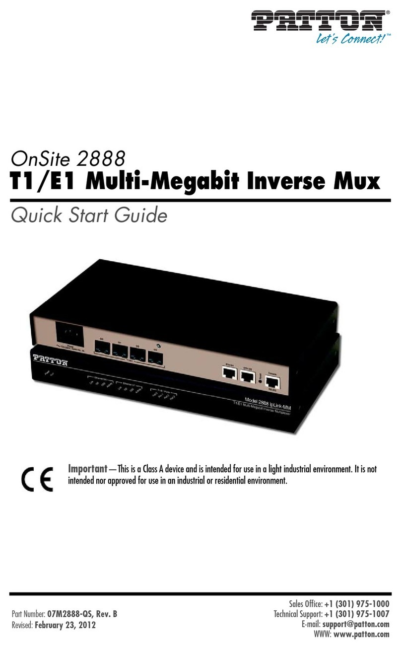 Patton electronics 2888 quick start guide