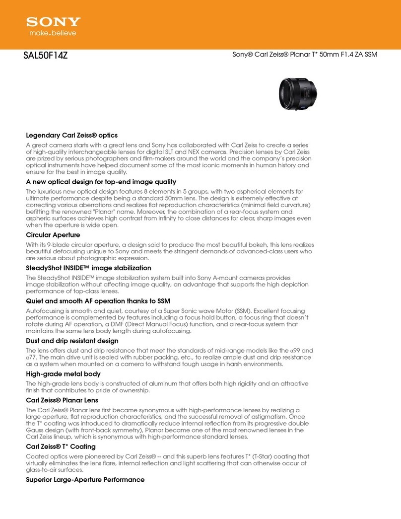 Sony SAL50F14Z User manual Sony SAL50F14Z User manual