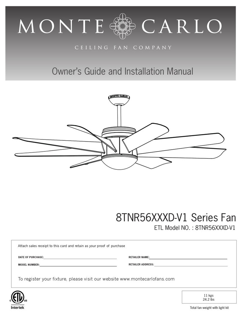 Monte Carlo Fan Company 8TNR56 D-V1 Series Instruction manual