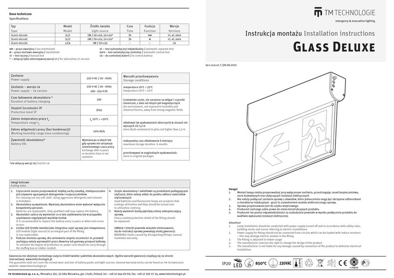 TM Technologie Glass Deluxe installation instructions