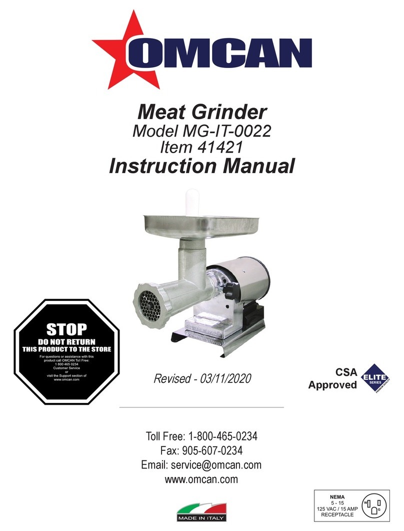 Omcan MG-IT-0022 instruction manual