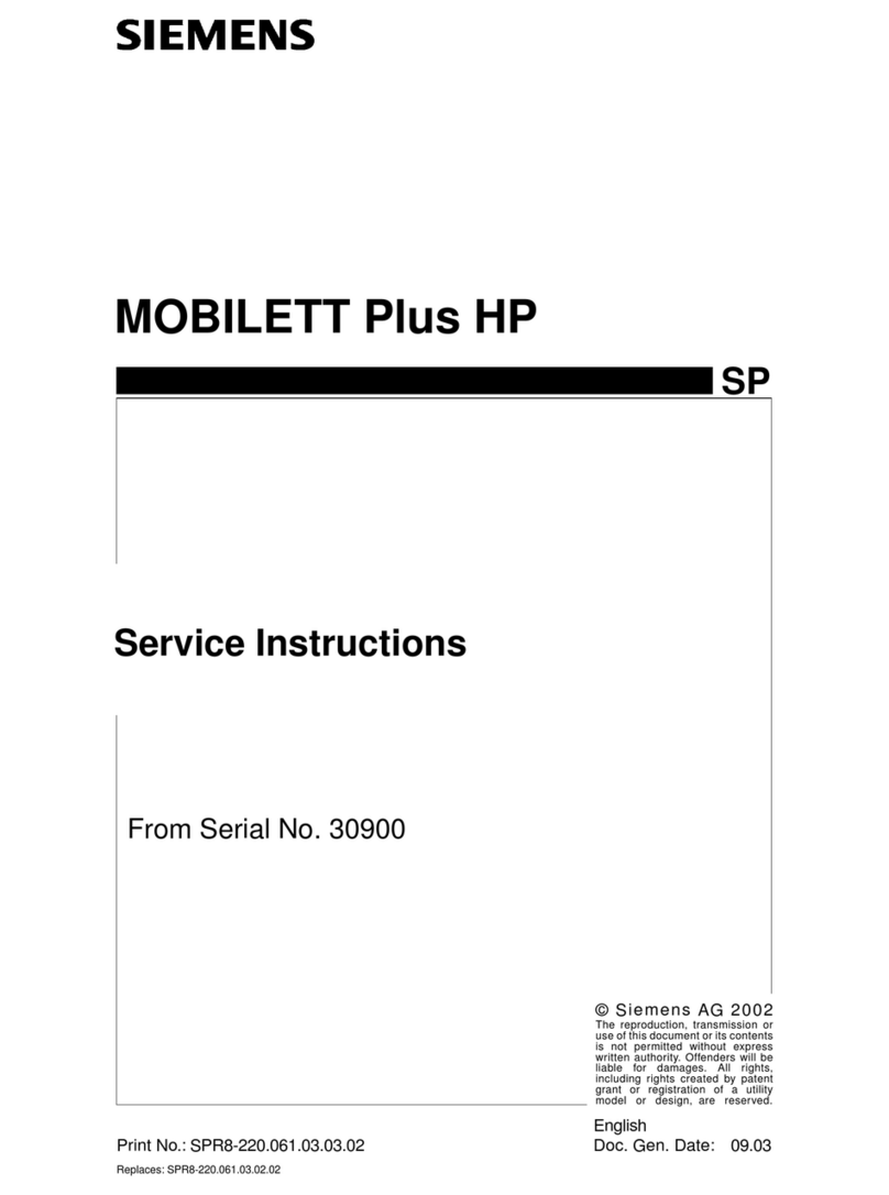 Siemens MOBILETT Plus HP Operating instructions