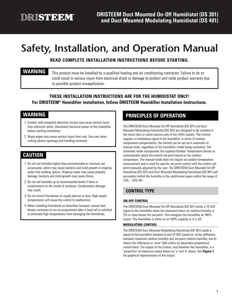 DriSteem DS 301 Setup guide