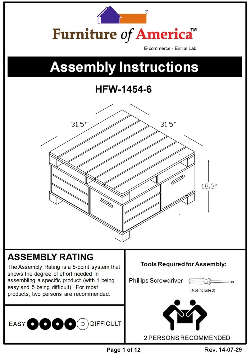 Furniture of America HFW-1454-6 Assembly instructions Furniture of America HFW-1454-6 Assembly instructions