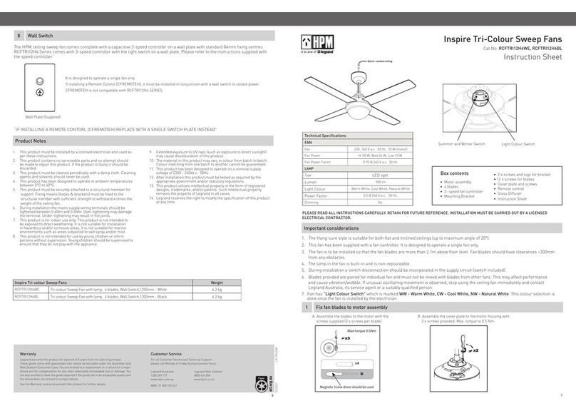 LEGRAND HPM RCFTRI12H4WE User manual LEGRAND HPM RCFTRI12H4WE User manual