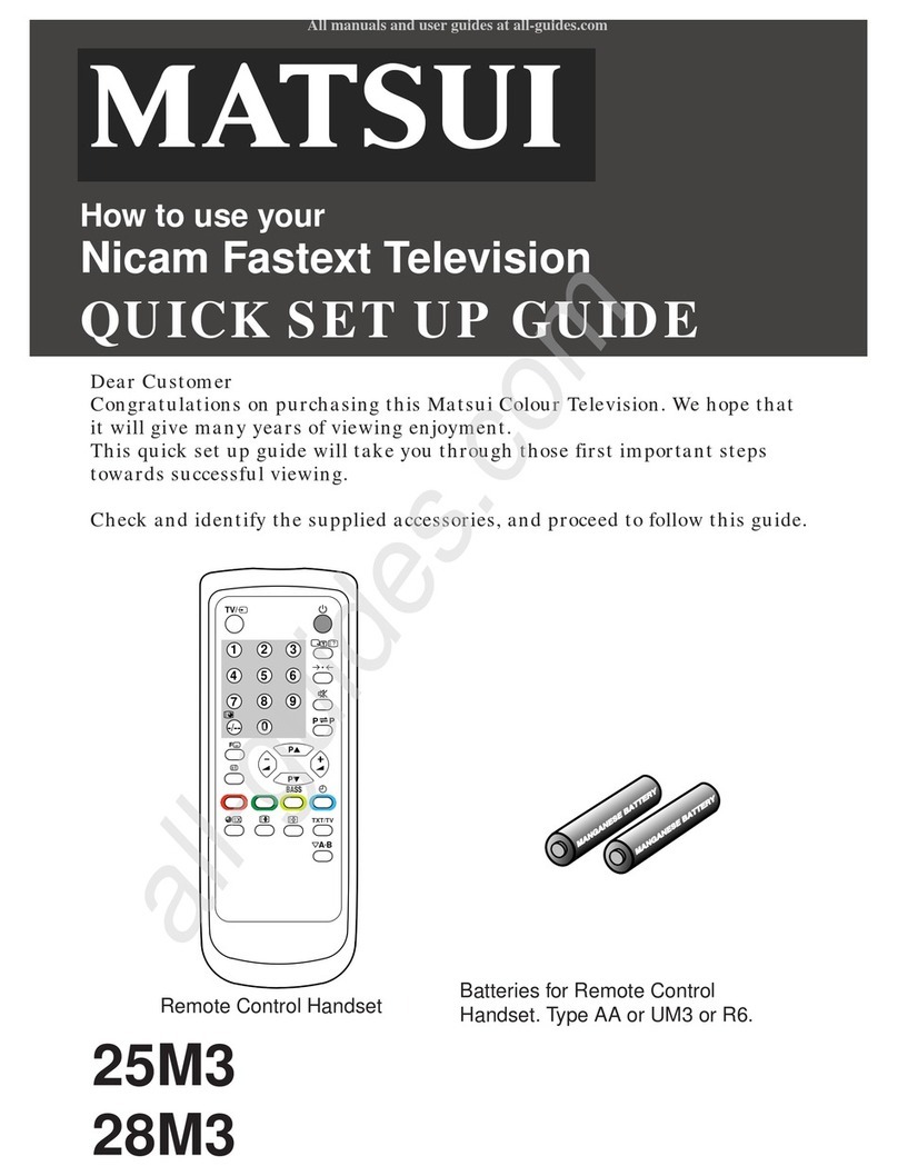 Matsui 25M3 Quick setup guide