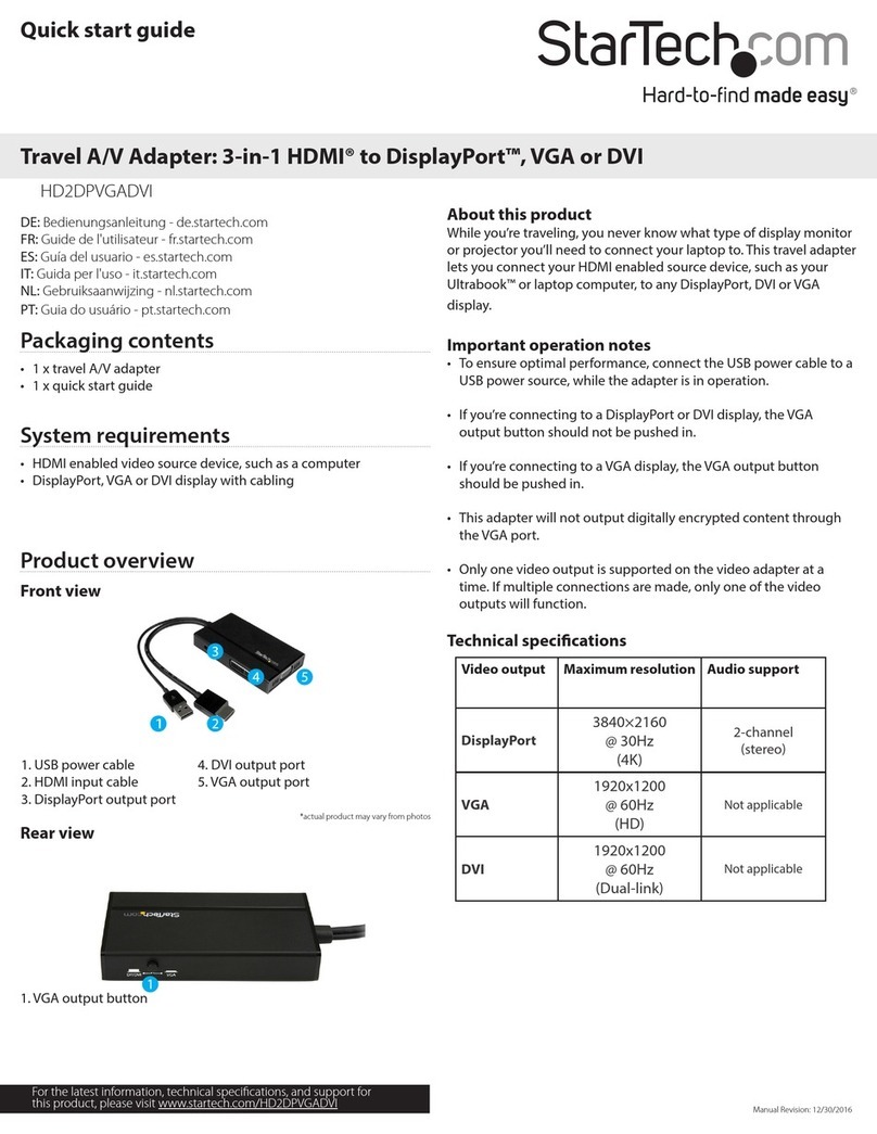 StarTech.com HD2DPVGADVI User manual