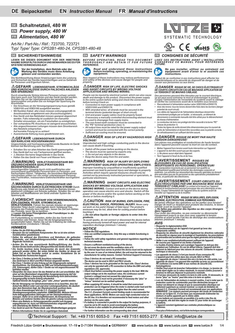 Lütze CPS2B1-480-24 instruction manual Lütze CPS2B1-480-24 instruction manual