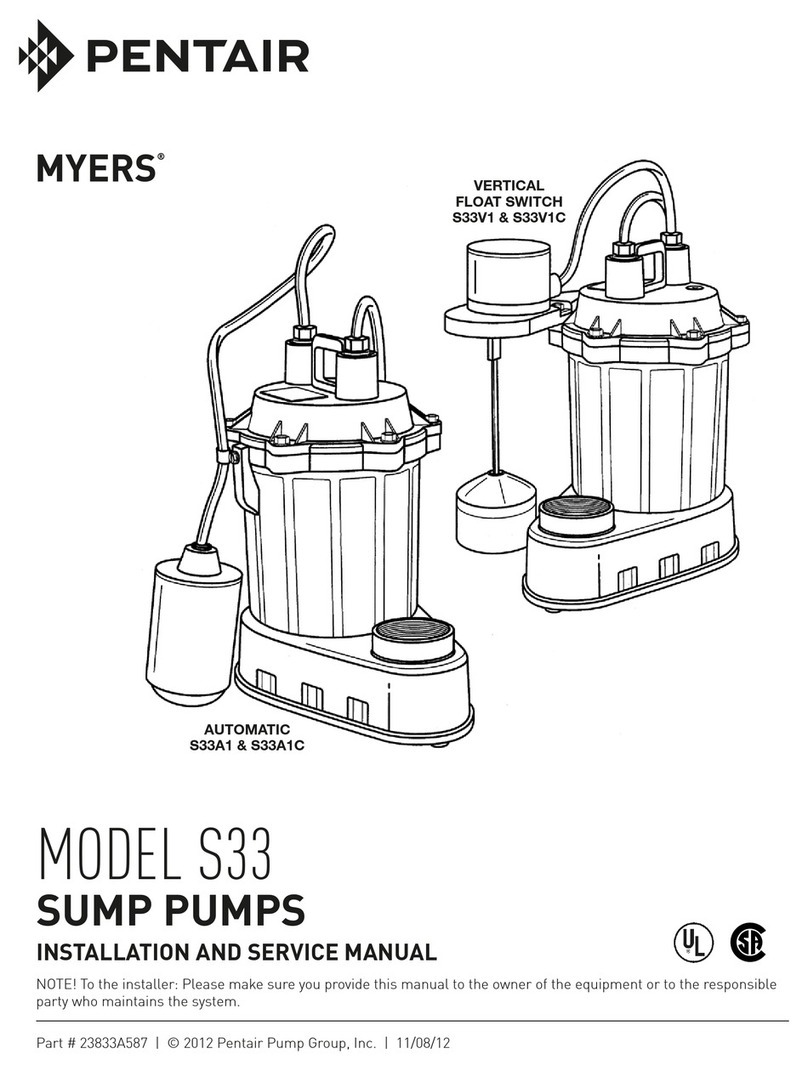 Pentair MYERS S33 Installation and service manual