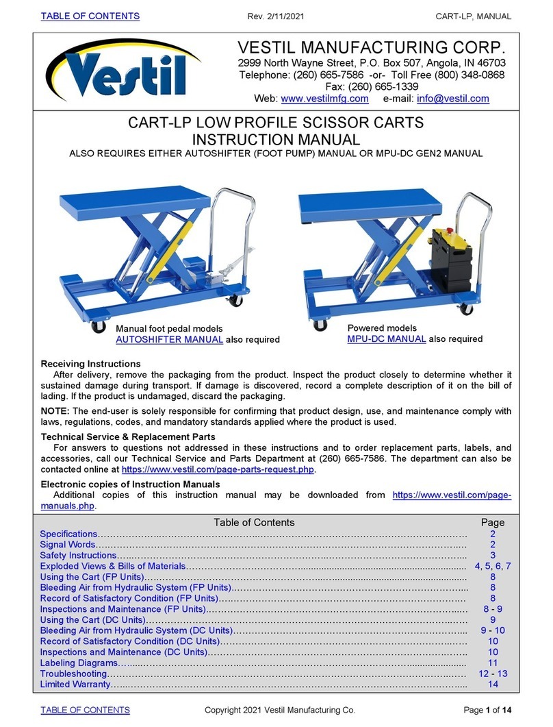 Vestil CART-LP Series instruction manual