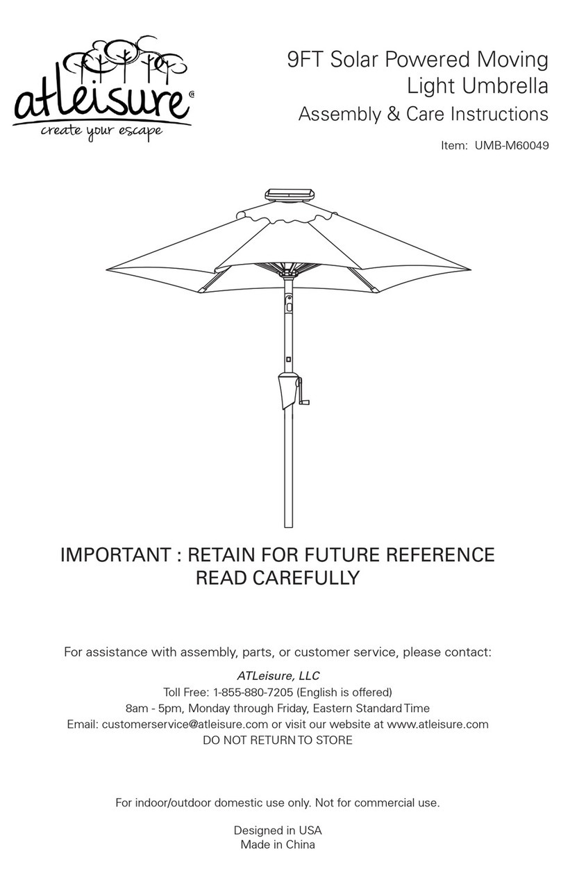 Atleisure UMB-M60049 Assembly & care instructions