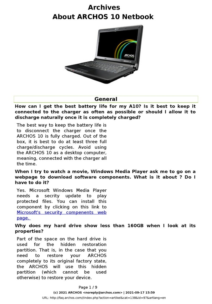 Archos 10 Installation guide