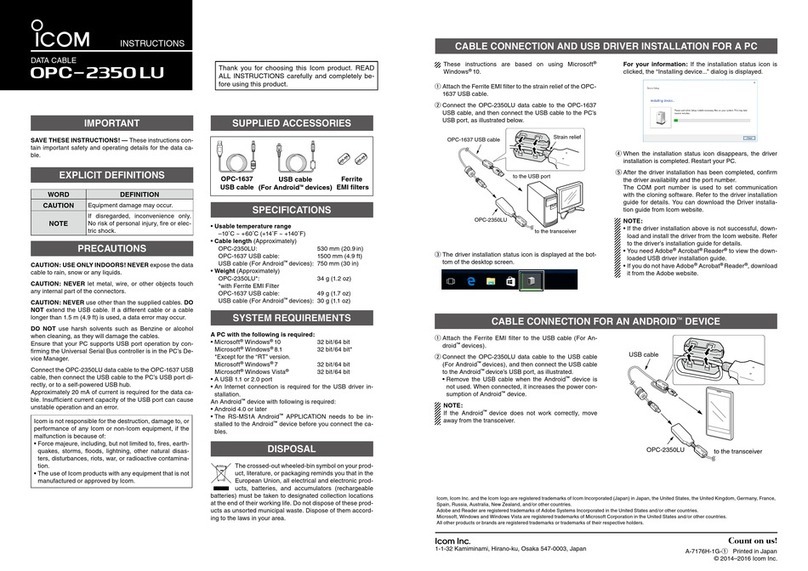 Icom OPC-2350LU instructions