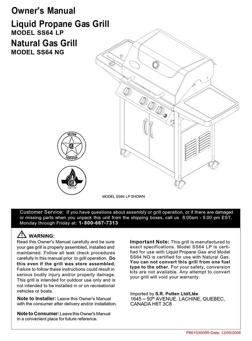 Patio Chef SS64LP owner's manual