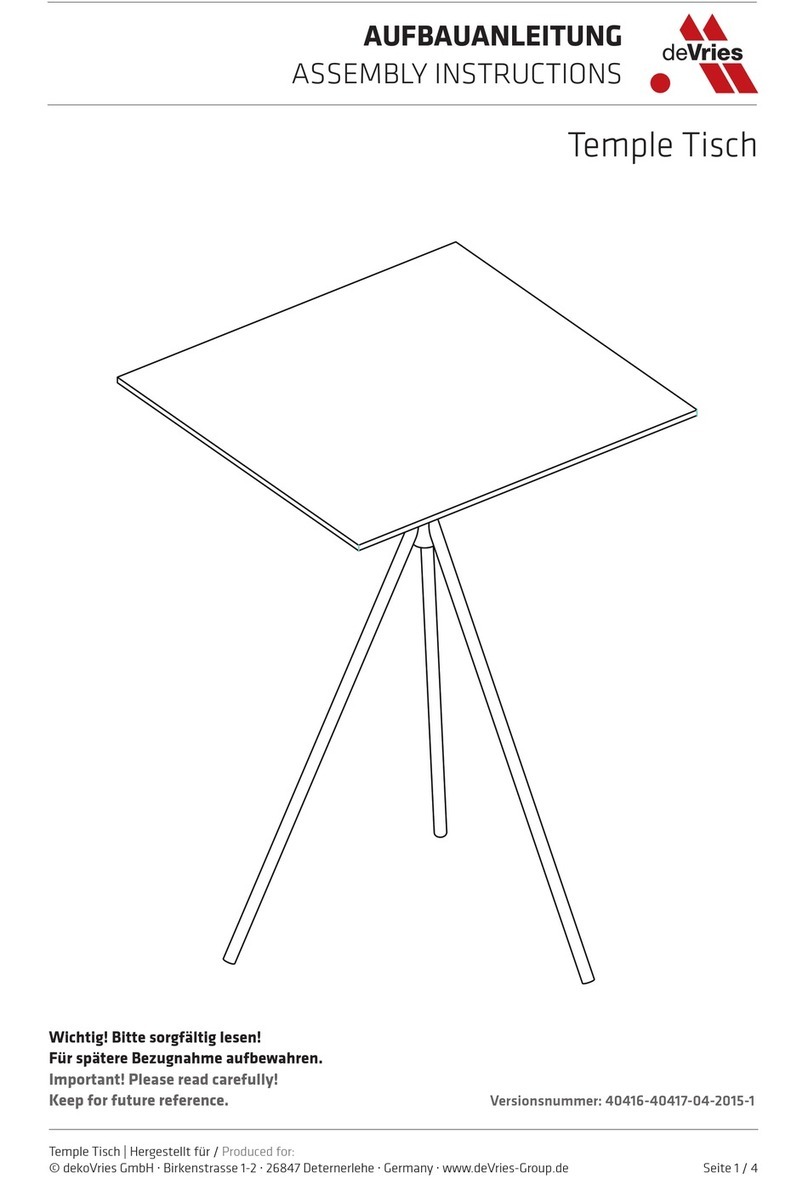deVRIES Temple Tisch User manual