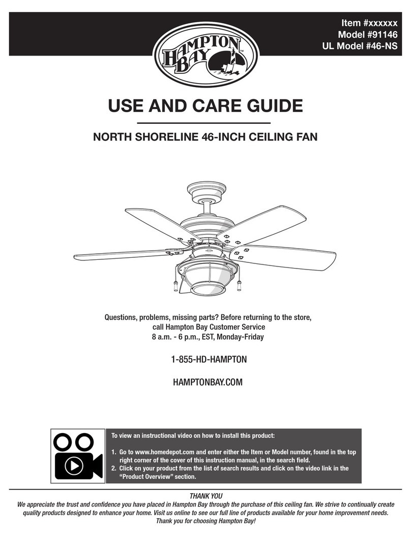 HAMPTON BAY 46-NS Use and care guide