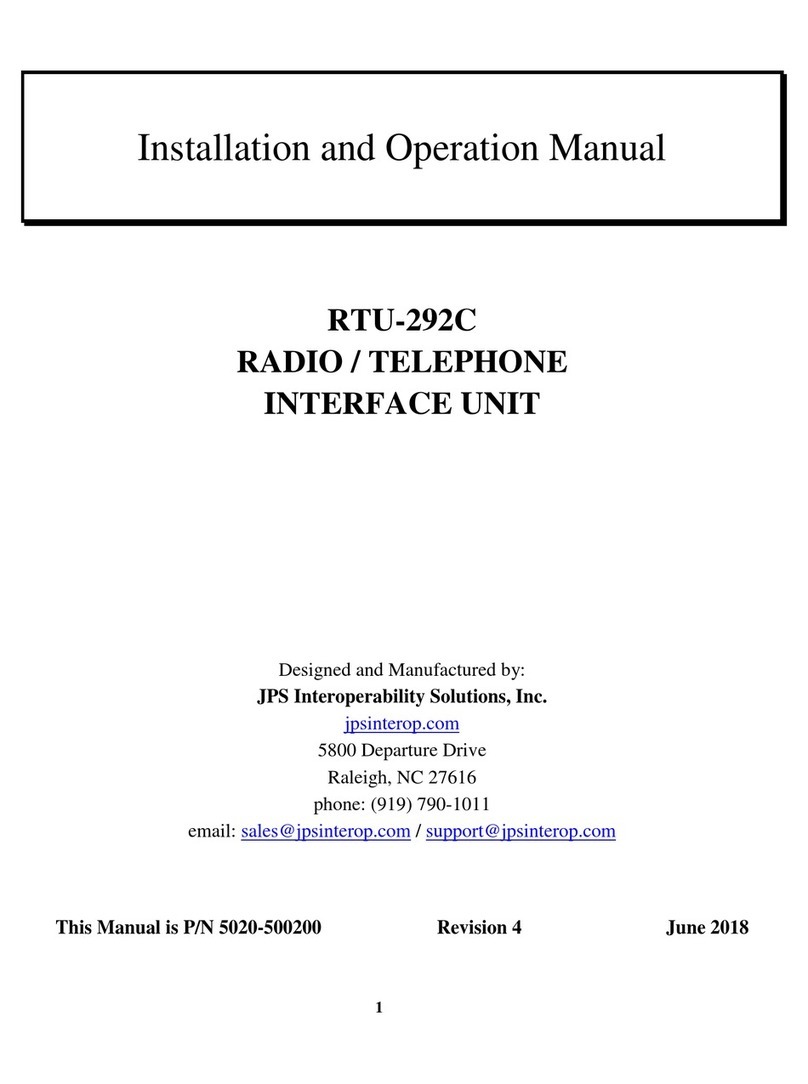 JPS RTU-292C Installation and operation manual