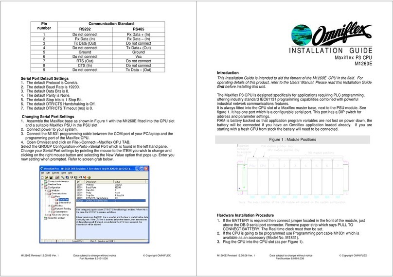 Omniflex Maxiflex P3 CPU User manual