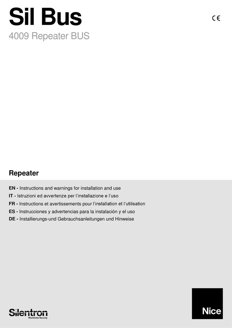 Nice Silentron Sil Bus Instructions and warnings for installation and use
