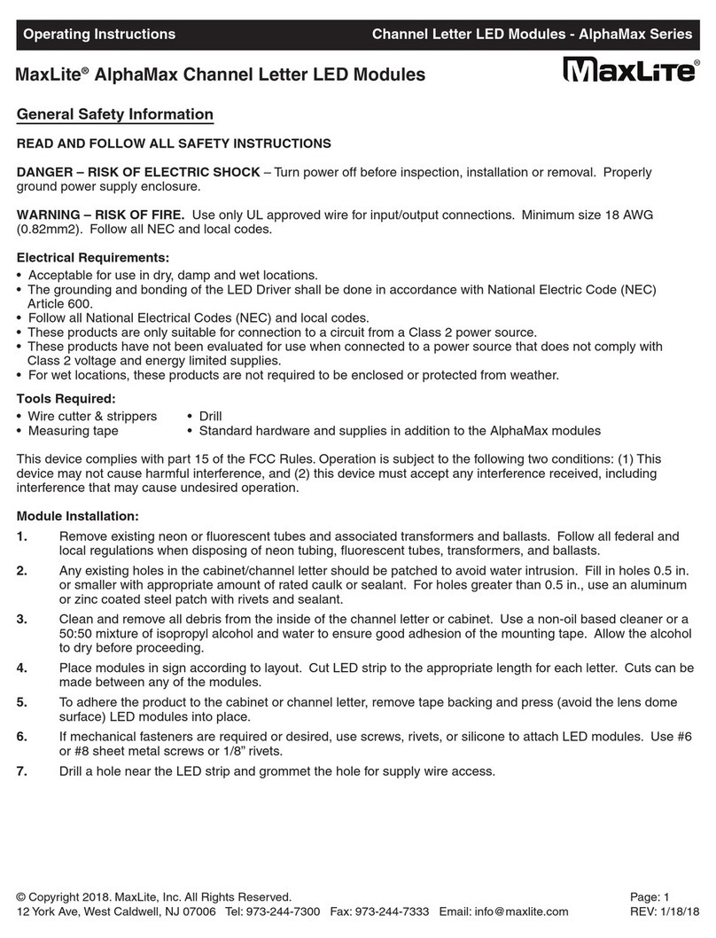 MaxLite AlphaMax Series operating instructions MaxLite AlphaMax Series operating instructions
