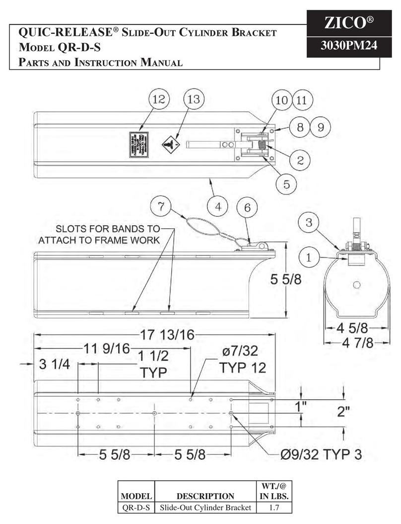 Zico QUIC-RELEASE QR-D-S Parts and instruction manual