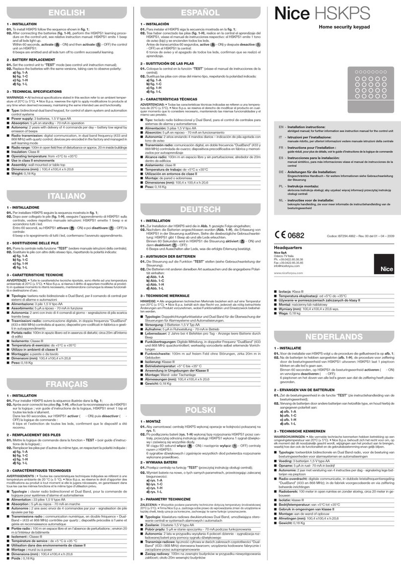 Nice HSKPS1 installation instructions