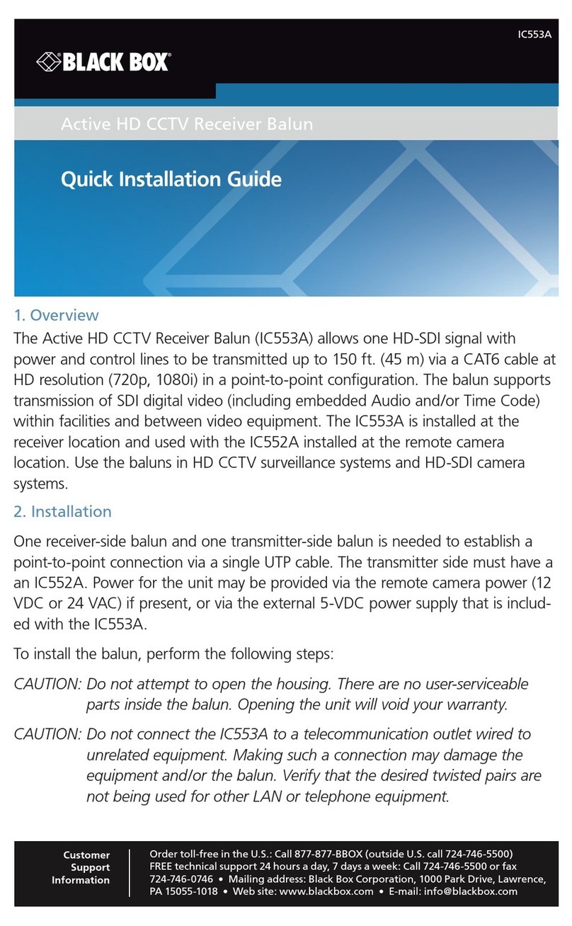Black Box IC553A Quick installation guide