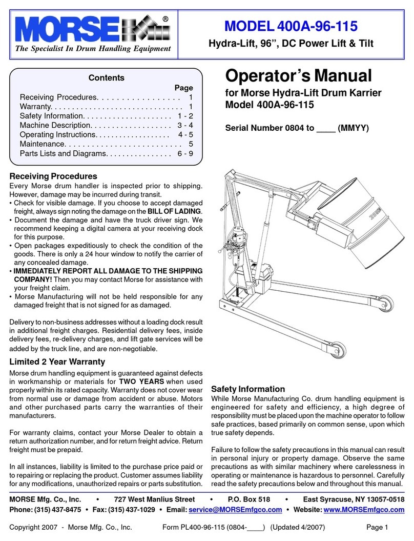 morse 400A-96-115 Operator's manual