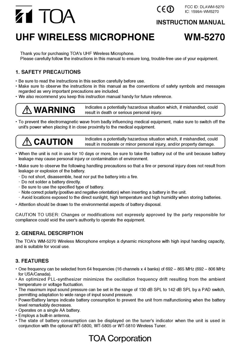 Toa DLAWM-5270 instruction manual