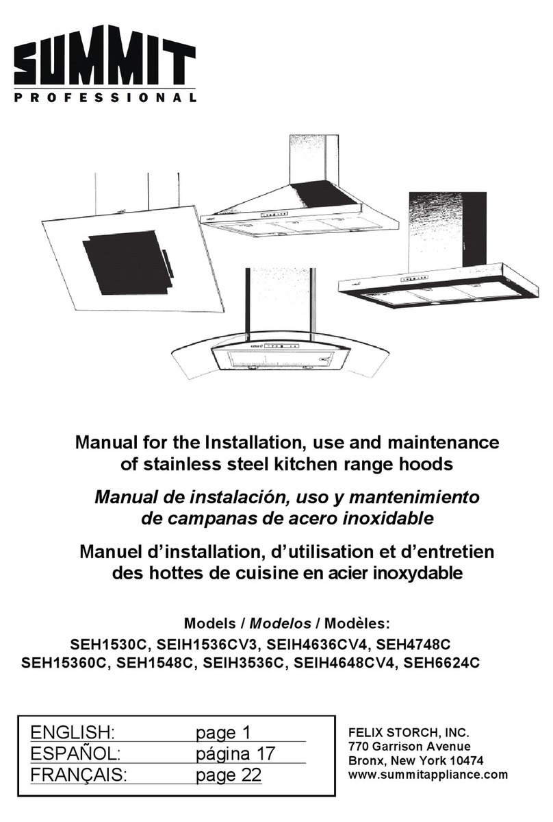 Summit SEH4748C Directions for installation, use and maintenance