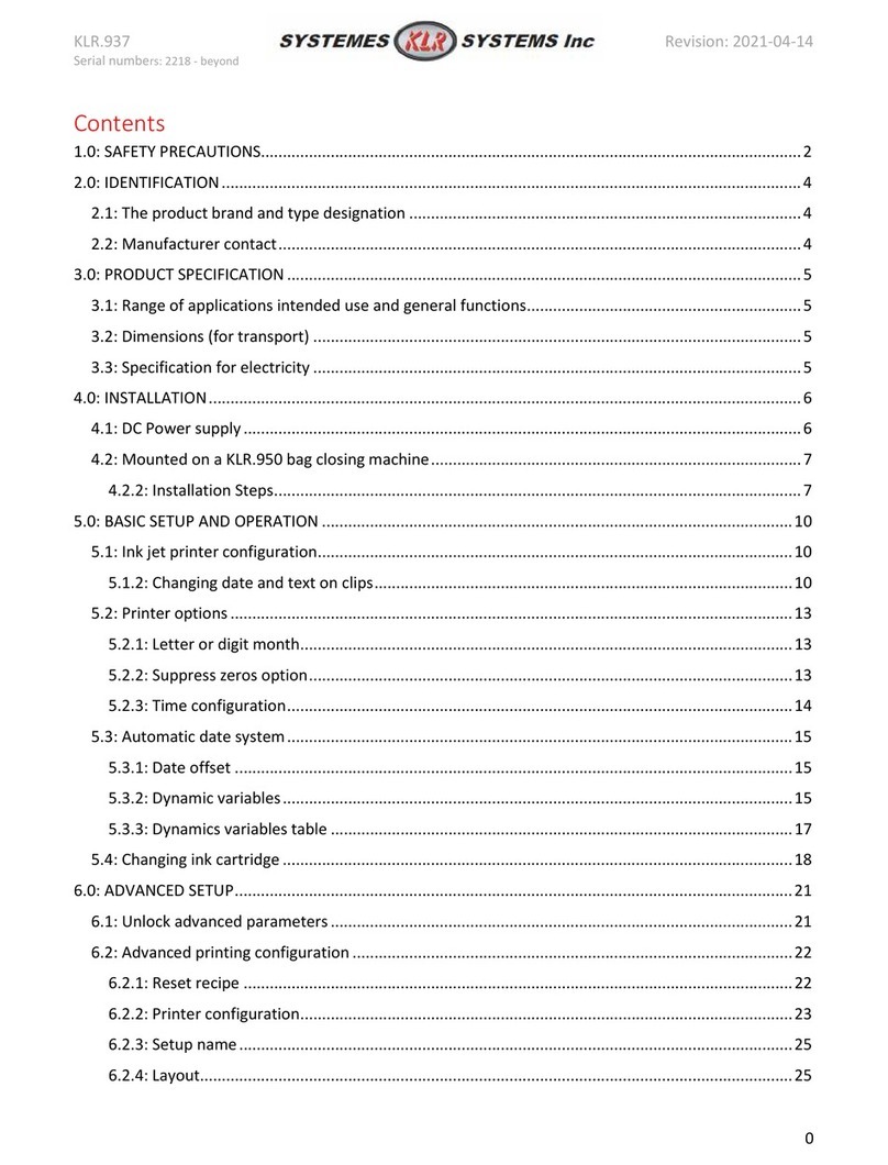 KLR KLR.937 User manual
