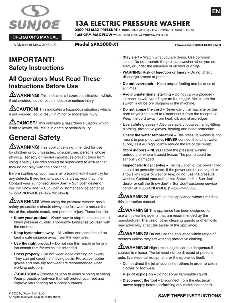 SNOWJOE SUNJOE SPX3000-XT User manual