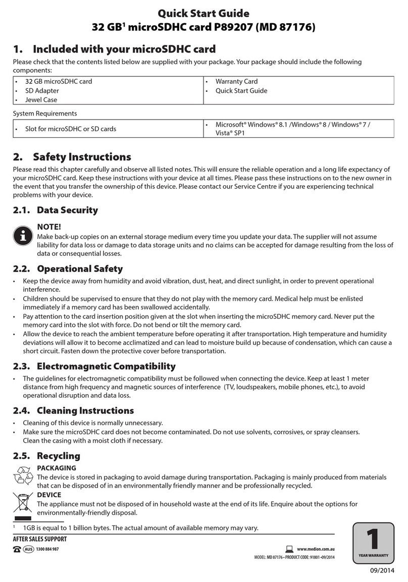 Medion P89207 quick start guide