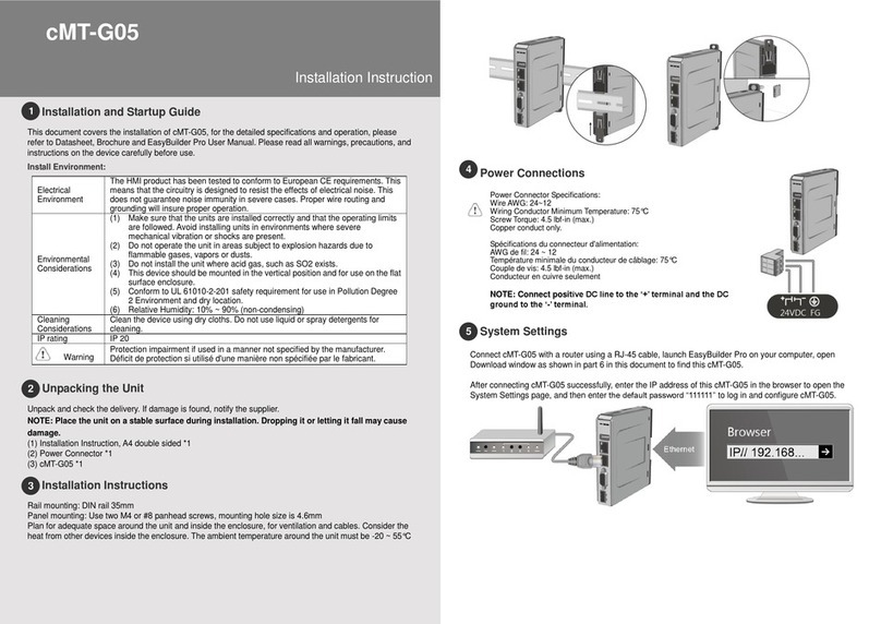 weintek cMT-G05 Installation instruction