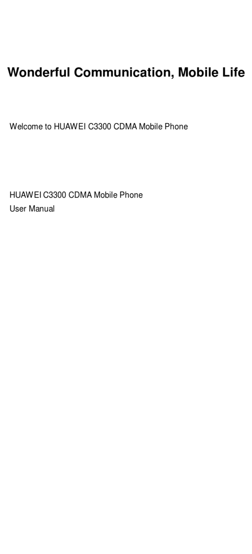 Huawei C3300 User manual Huawei C3300 User manual