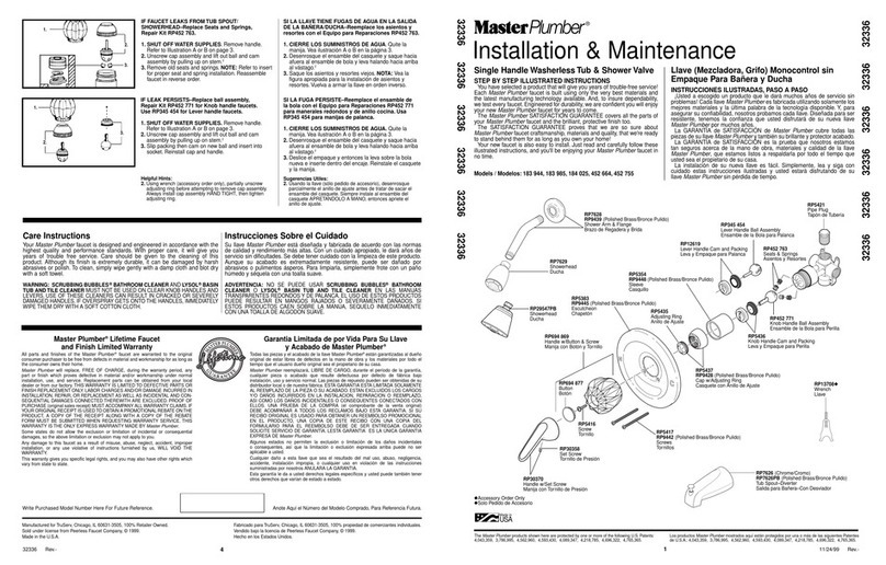 Master Plumber 32336 Installation & maintenance