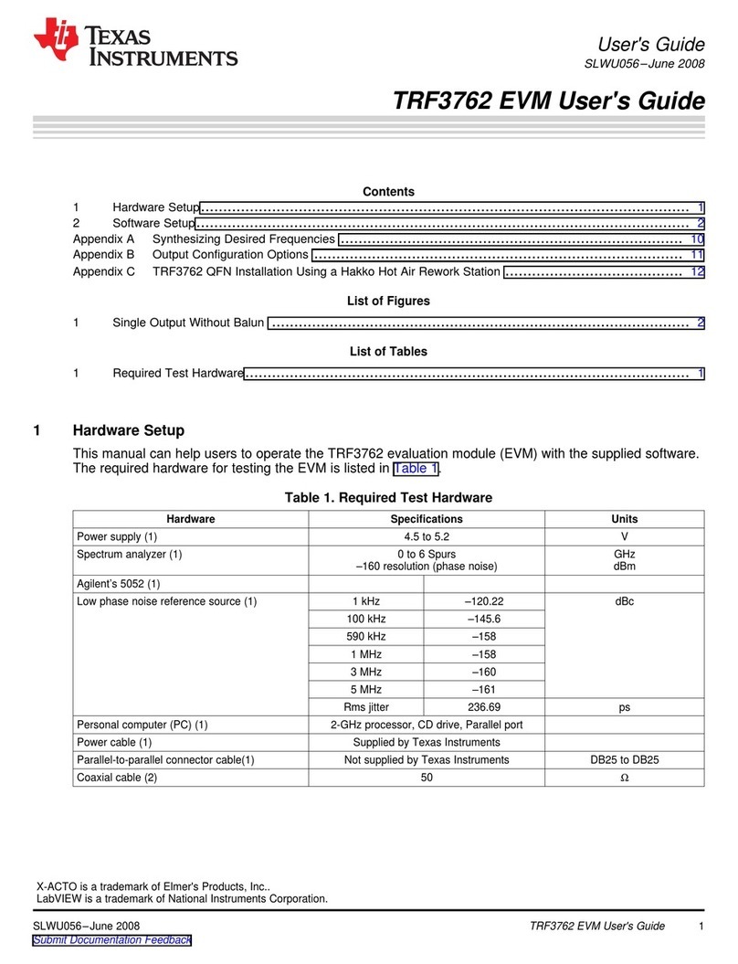 Texas Instruments TRF3762 EVM User manual