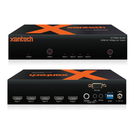 Xantech XT-SW41-4K18G User manual Xantech XT-SW41-4K18G User manual