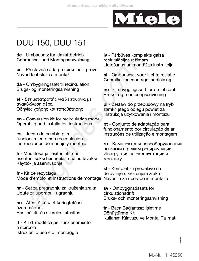 Miele DUU 150 Operating and installation instructions