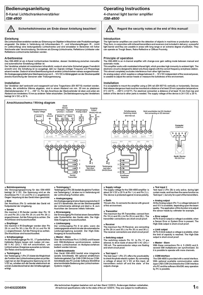 Pantron ISM-4800 operating instructions