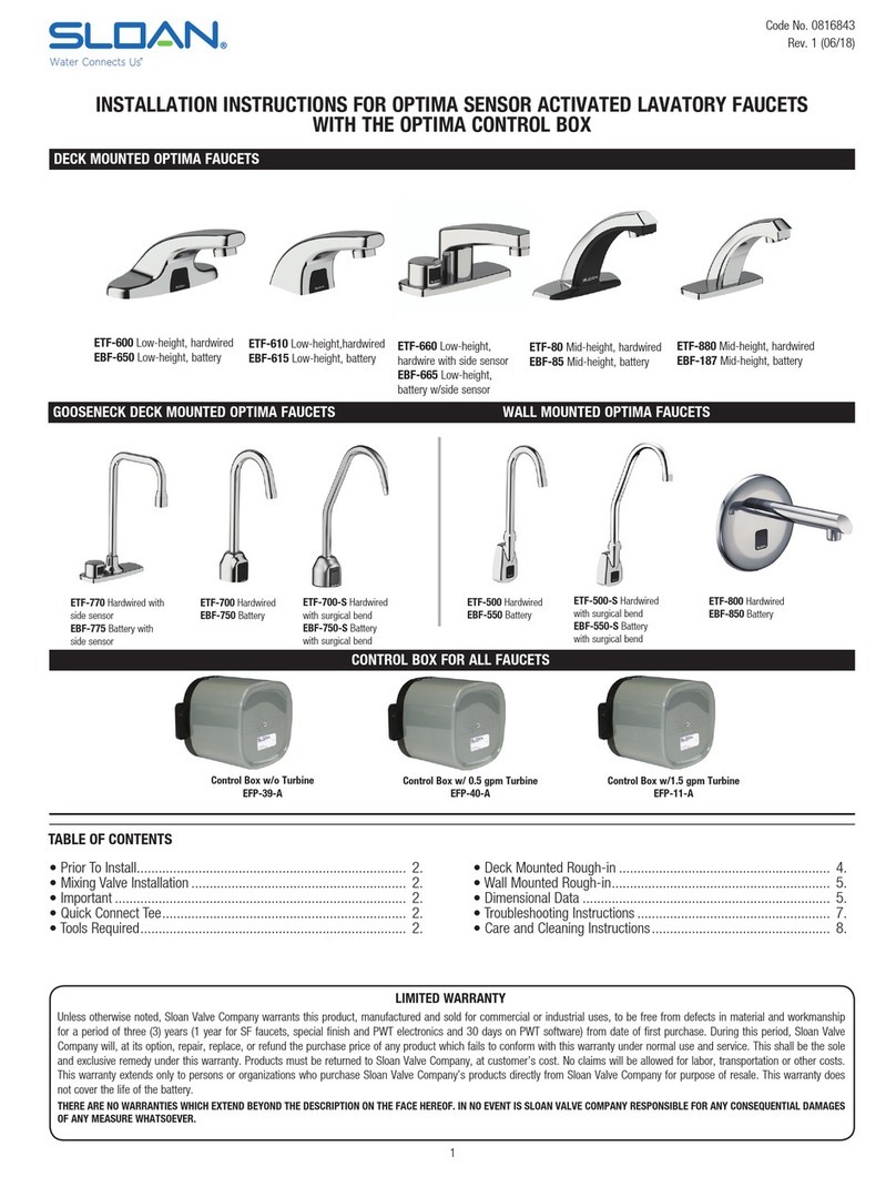 Sloan EFP-39-A User manual